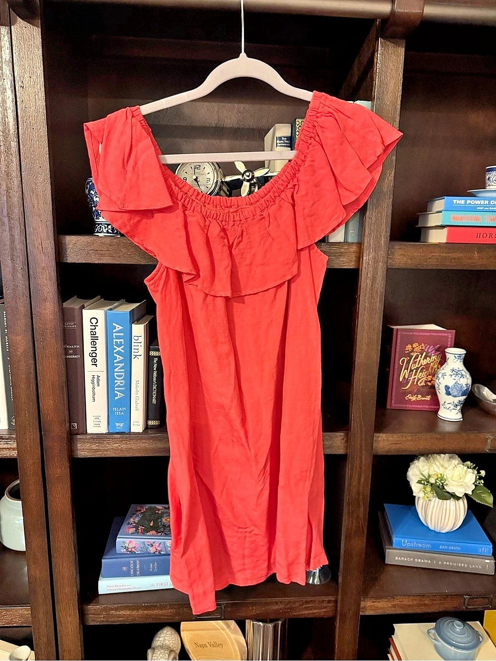 Tommy Bahama St. Lucia OTS Ruffle Dress Maxi Dress coral M